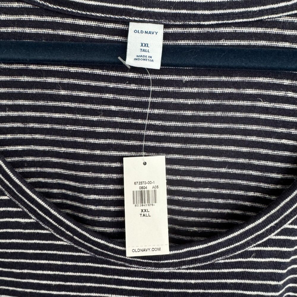 Navy/White Strip Linen Blend Knit Dress - NWT - Picture 4 of 8